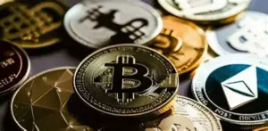 Графік або схема прибутків від інвестицій у криптовалюту — завершена лінія з позитивним трендом