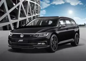 Профільний вигляд Volkswagen Passat B8 з плавними лініями кузова