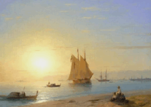 Картина з видом міського пейзажу — вулиці, будинки та архітектурні елементи, що передають атмосферу міста у жанрі пейзажного мистецтва.